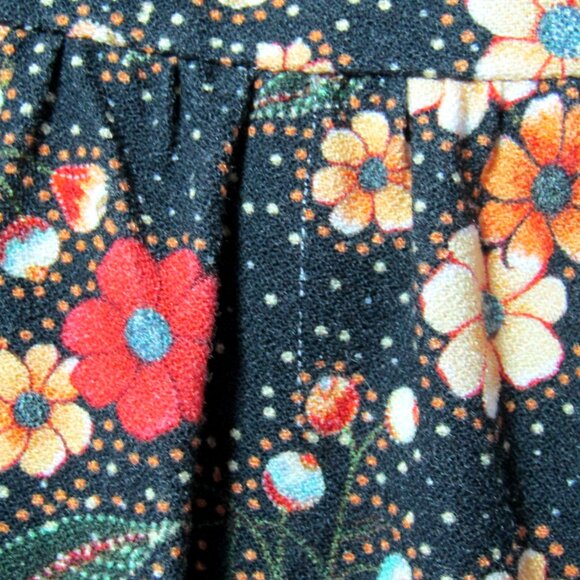 Farm Rio Anthropologie Sayen Floral Peasant Top Women S Black Gold V Neck Tassel - Picture 11 of 11